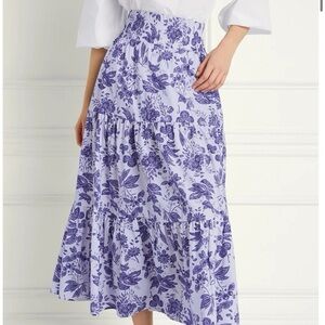 Hill House Home Floral Nap Skirt - Lilac Tonal Floral Cotton (L)